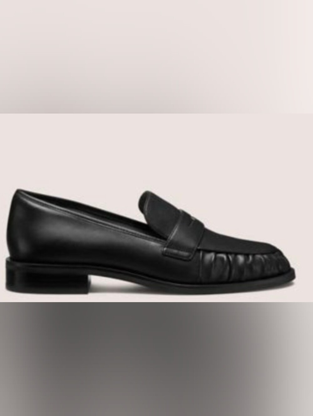 Stuart Weitzman Luanne Black Leather Penny Loafers Size 7.5